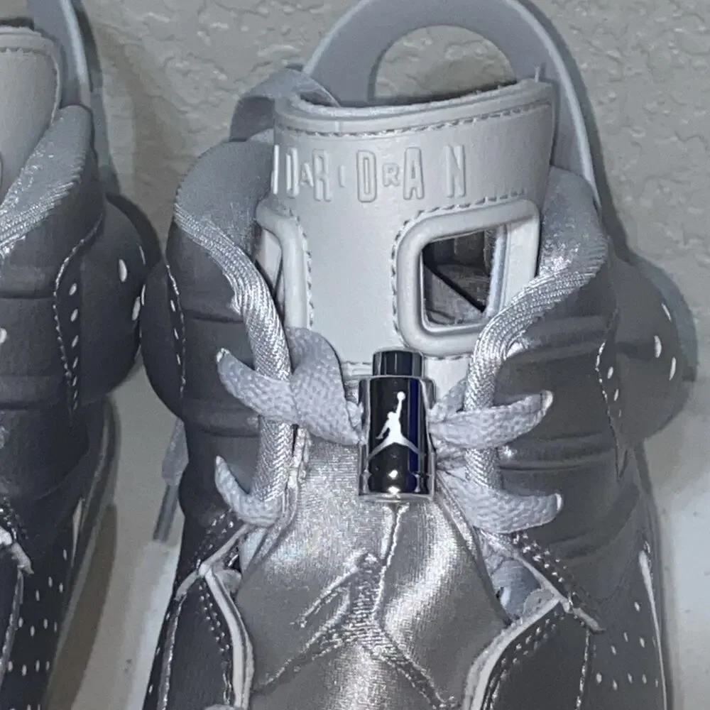 Air Jordan 6 Retro PSG Metallic Silver Mens 10.5 Basketball‎ Shoes IQ5135-001